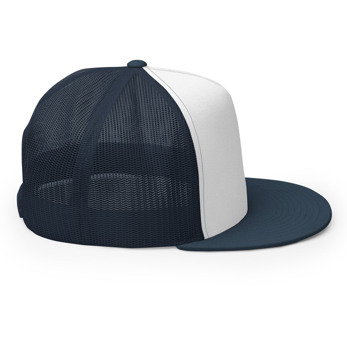 HFY- Navy Blue Embroidered on White with Navy Blue Trucker Cap