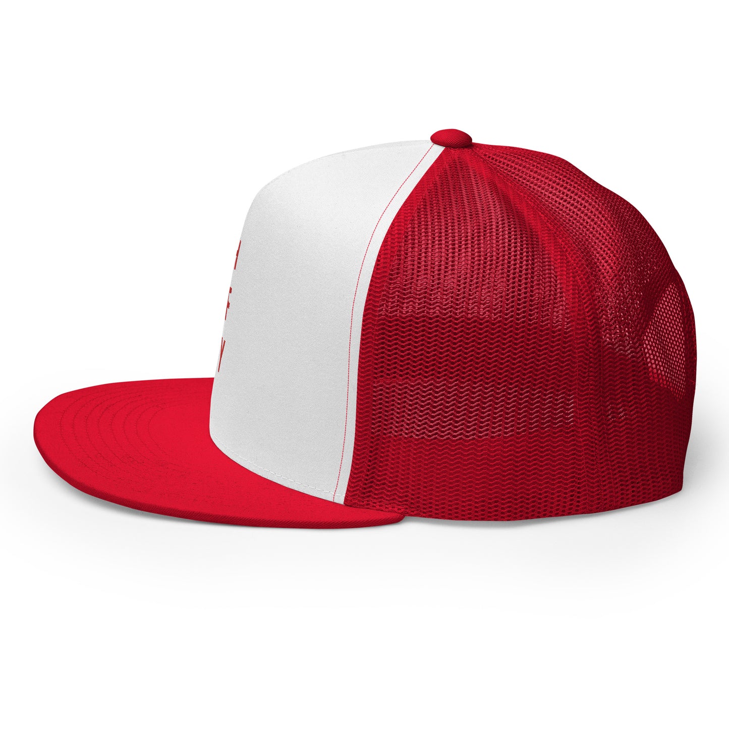 HFY- Red Embroidered on White with Red Trucker Cap