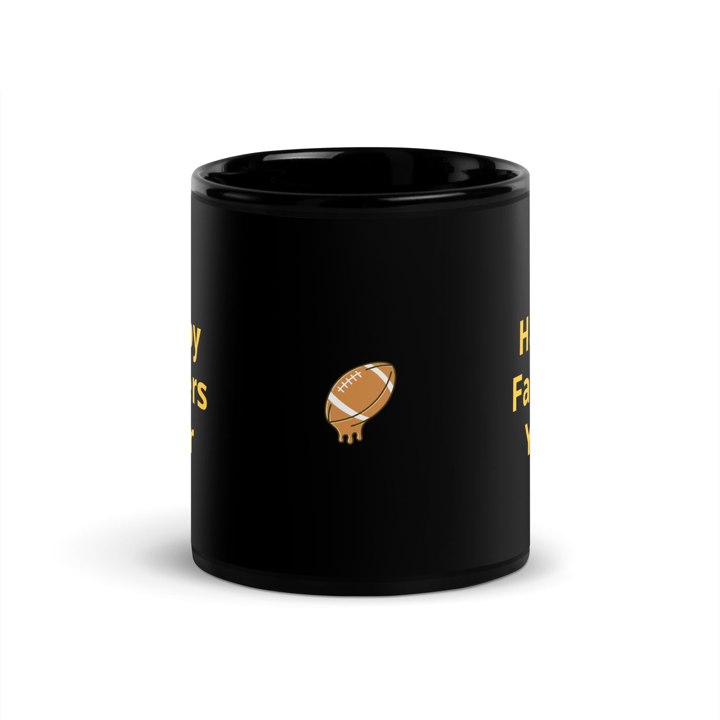 HFY- Gold on Black Football Glossy Mug