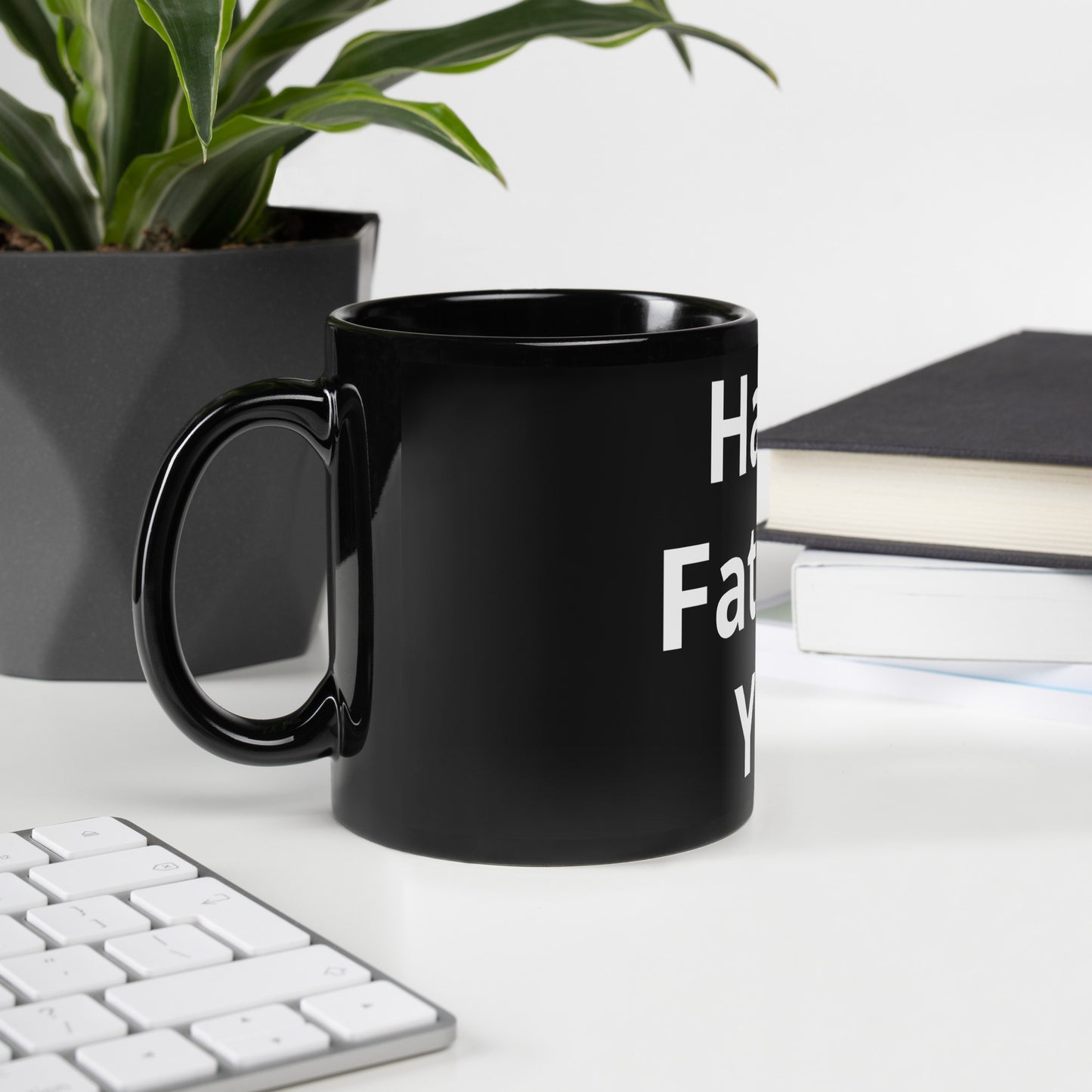 HFY- White on Black Glossy Mug