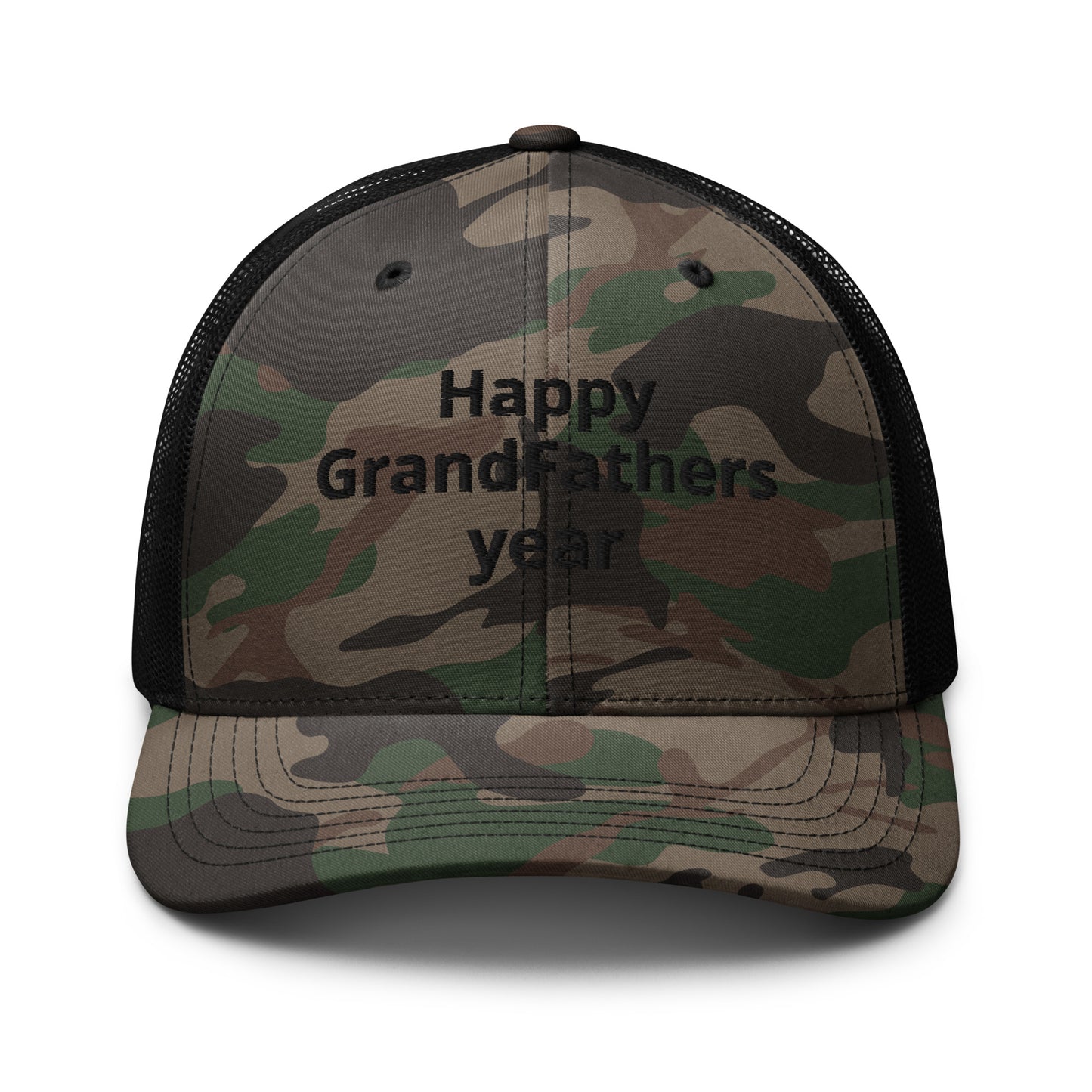 HGFY- Black Embroidered Camouflage trucker hat