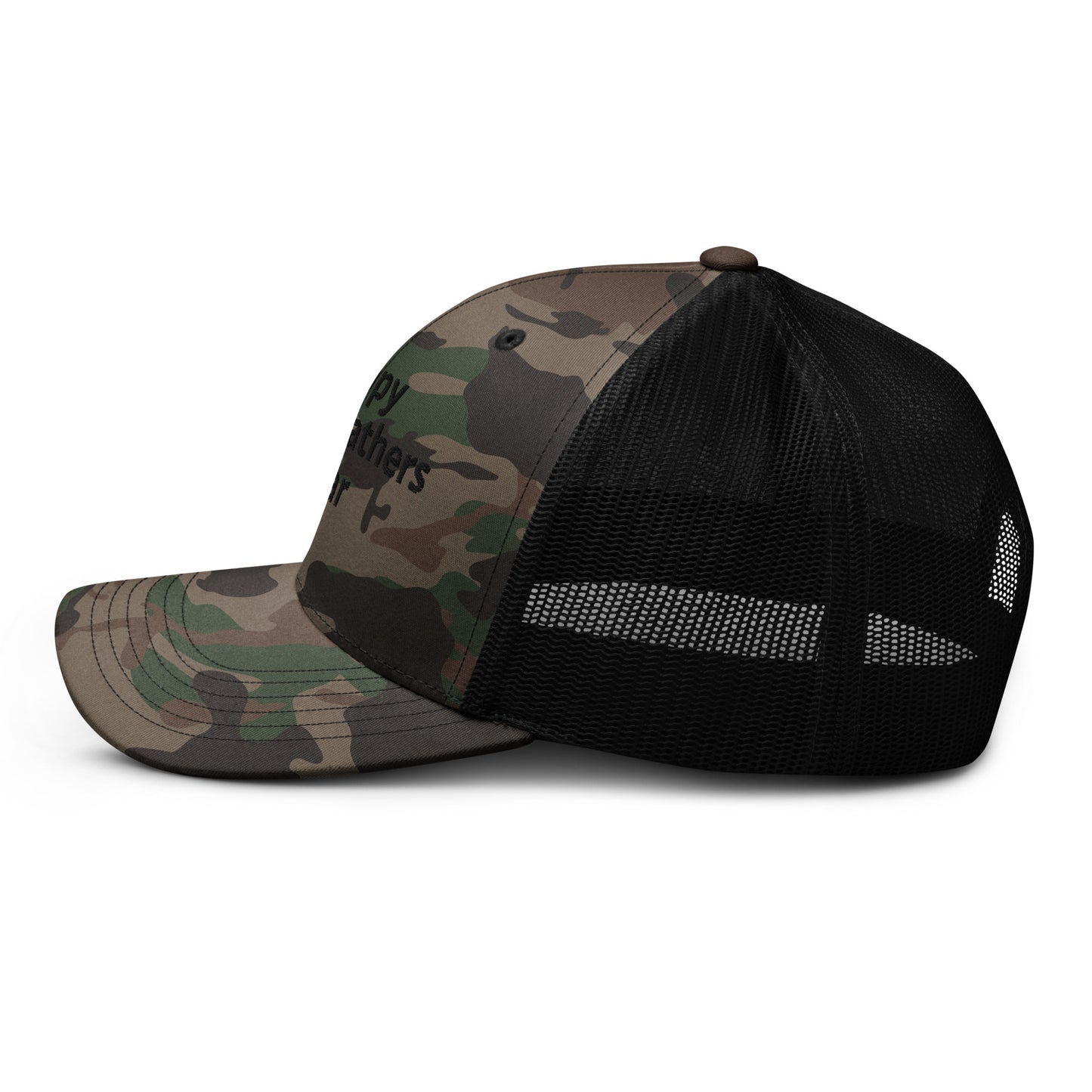 HGFY- Black Embroidered Camouflage trucker hat