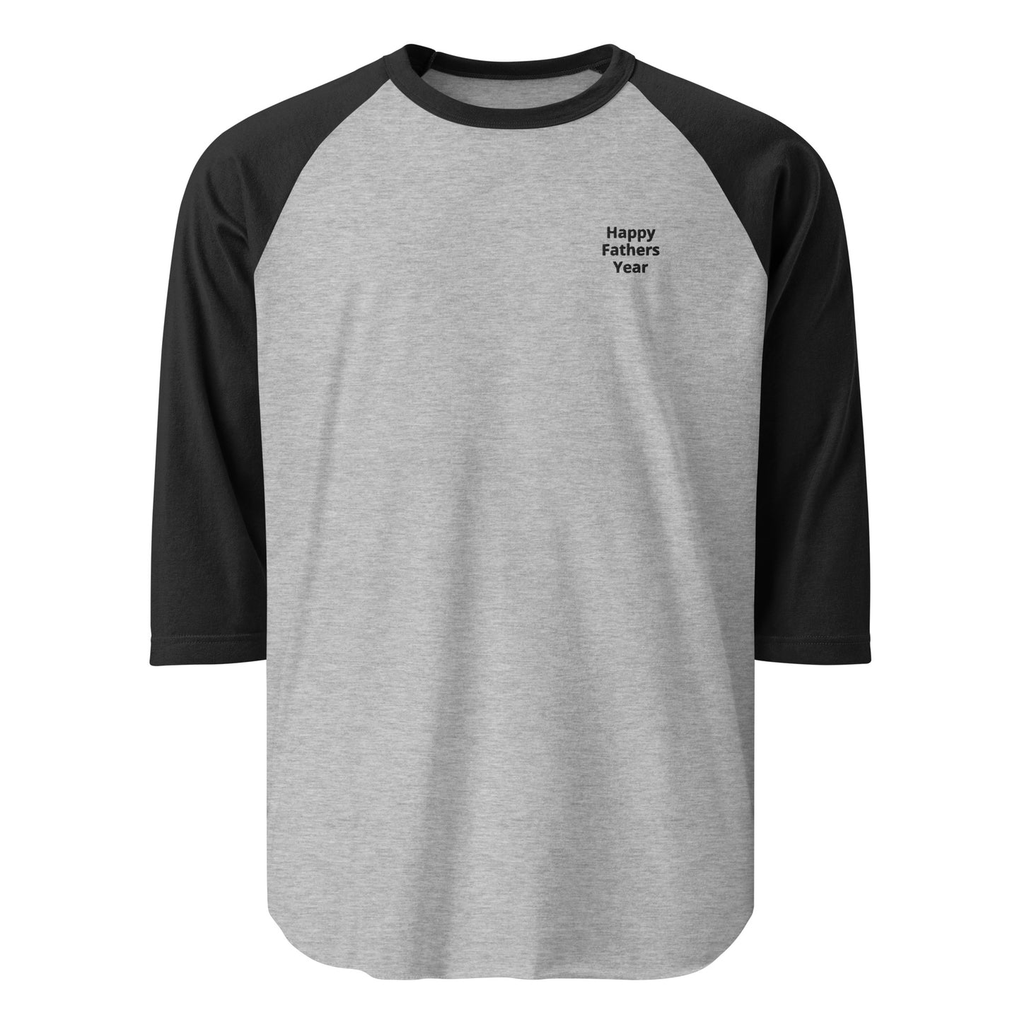 HFY- Black Embroidered on Heather Grey with Black 3/4 sleeve raglan shirt