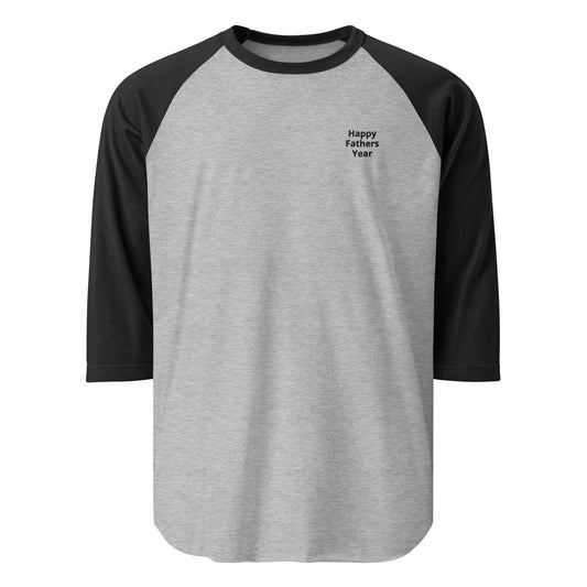 HFY- Black Embroidered on Heather Grey with Black 3/4 sleeve raglan shirt