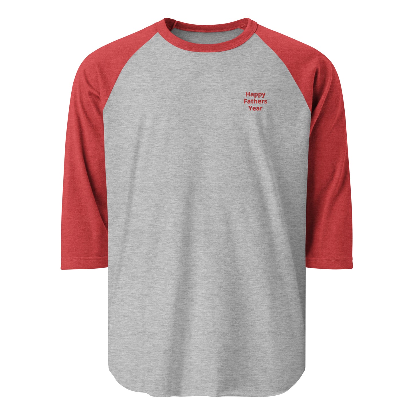 HFY- Red Embroidered on Heather Grey with Red 3/4 sleeve raglan shirt