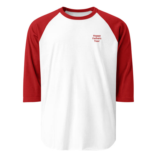 HFY- Red Embroidered with Red 3/4 sleeve raglan shirt