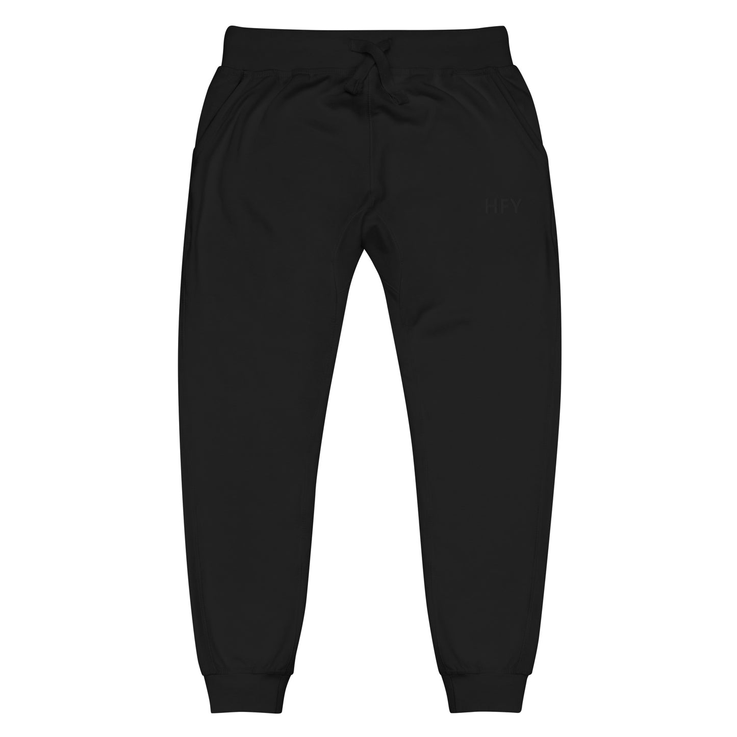 HFY-Black Embroidered on Black Premium Fleece Sweatpants Limited Edition