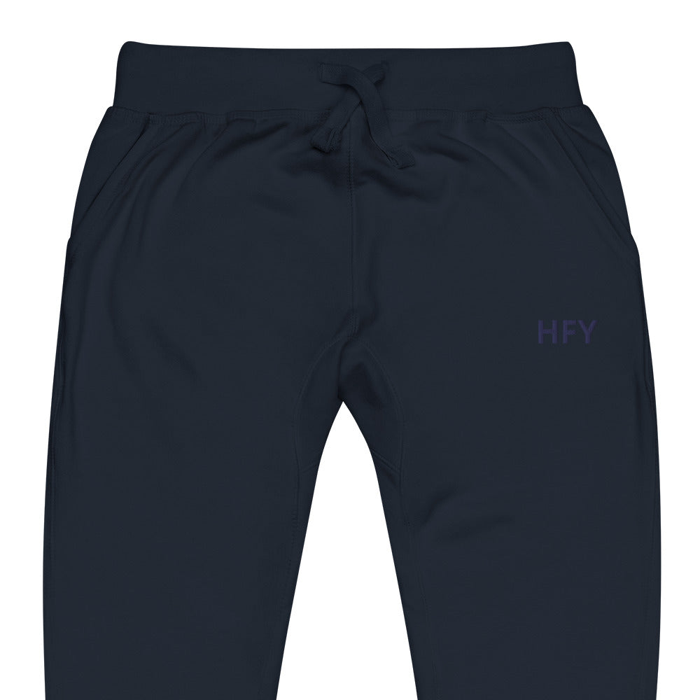 HFY-Blue Embroidered on Blue Premium Fleece Sweatpants Limited Edition